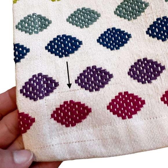 Crate & Barrel Solstice Table Runner Spring Easter Rainbow Embroidered 90x14 - Picture 15 of 15